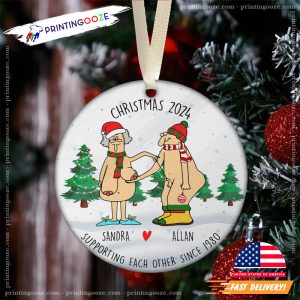 Personalized 2024 Christmas Supporting Each Othe Since 1980 Ornament