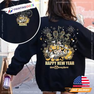 Personalized Mouse & Friends Happy New Year 2025 2 Sided Shirt 1