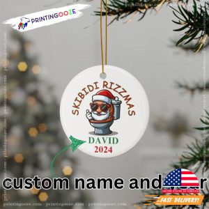 Personalized Skibidi Rizzmas Funny Christmas Ornament 3