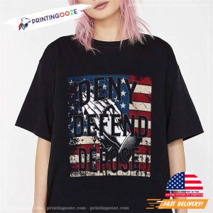 Retro 90s Deny Defend Depose American Flag T shirt 2