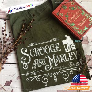 Scrooge And Marley counting house Christmas Carol Tee 2