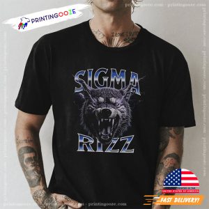 Sigma Rizz Wolf Graphic T shirt 1