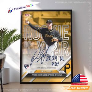 Signature Paul Skenes Rookie Of The Year MLB Poster