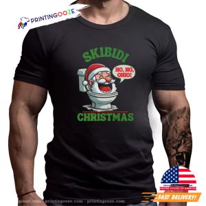 Skibidi Christmas Funny Santa Claus Toilet T shirt 1