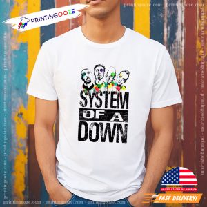 System Of A Down Colorwater Paint Graphic T shirt 2