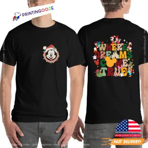 Vintage Retro Where Dreams Come True Disney Christmas 2 Side Shirt