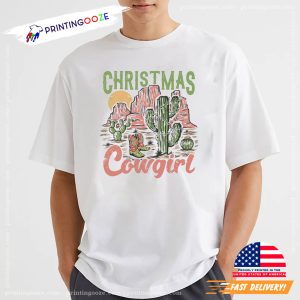 Vintage Western Cowgirl Funny Christmas Shirt 2