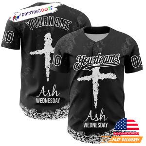 Custom Cross Jesus Christ Ash Wednesday Baseball Jersey