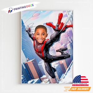 Custom SuperHero Miles Morales Kids Portrait Wall Art 1