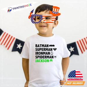 Custom Superhero Birthday Boy T shirt