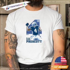 Dallas Dak Prescott Quarterback Number 4 Graphic Tee