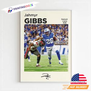 Jahmyr Gibbs Detroit Lions Signature Poster 3