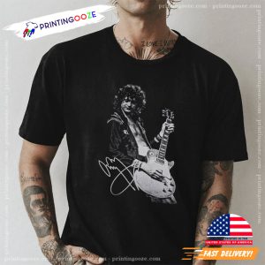 Jimmy Page Blues Folk Rock Retro Signature T shirt 3