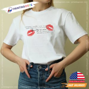 Lipstick Mark Guilty as Sin Lyrics Unisex T shirt 3