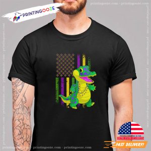 Mardi Gras Flag And Alligator, Mardi Gras 2025 Shirt 2