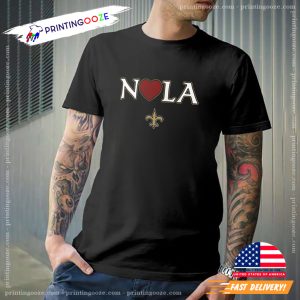 NOLA Heart New Orleans Saints T shirt 2