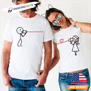 Phone Game Valentine Day Special Couple Unisex T shirt 2