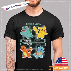 Pokemon Starters Grid Pokedex T Shirt