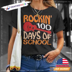 Rockin 100 Days Of School Rock N Roll T shirt 1