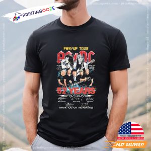 AC DC Pwr Up Tour 52 Years 1973 2025 T-shirt 1