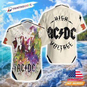 ACDC In Color Aged Pixel Paint Drop Summer 2025 Hawaiian Shirt