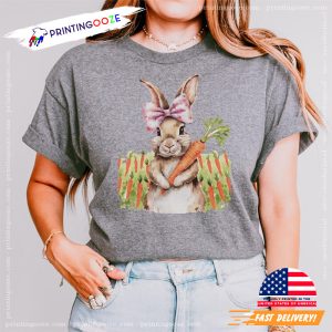 Cute Bunny with Carrot Happy Easter Shirt 3