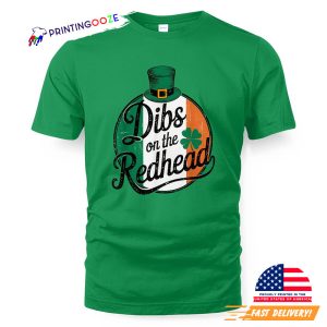 Dibs On The Redhead Funny Irish Clover St Patricks Day T-Shirt 1