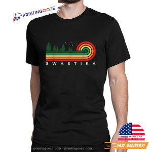 Evergreen Vintage Stripes Swastika T-shirt 1