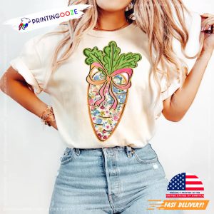 Floral Carrot Happy Easter Shirt 3