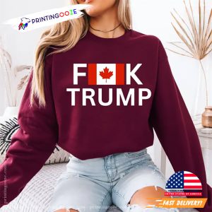 Fuck Trump Canadian Flag T-shirt