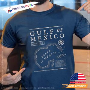 Gulf of Mexico Estd 1672 Historic Map Shirt 2