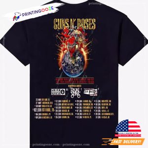 Guns N' Roses Tour 2025 Dates 2 Sided Shirt 1