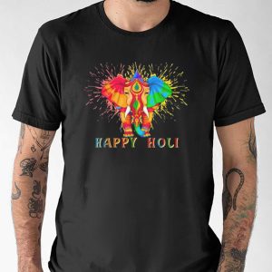 Happy Holi Festival India Colors Elephant Hindu Shirt 1