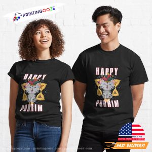 Kawaii Cat Happy Purim Jewish Holiday Shirt 1