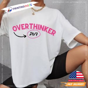 PINK OVERTHINKER mental health T shirt 2