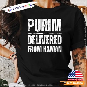 Purim Delivered from Haman Jewish Festival Tee 1