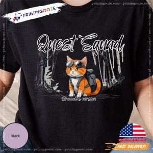 Quest Squad With Broccoli The Cat T-shirt