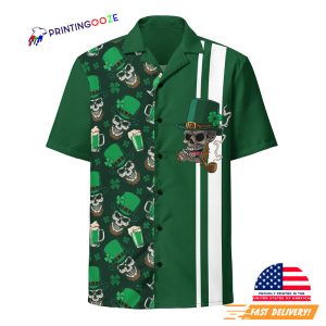 St. Patrick's Shenanigator Irish Skull Aloha Hawaiian Shirt 1