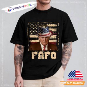 Trump FAFO Funny Trump US Flag Vintage T-Shirt 1