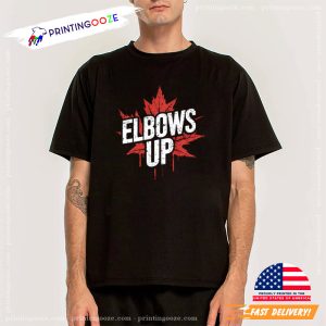 Elbows Up Maple Leaf Canada Retro Tee