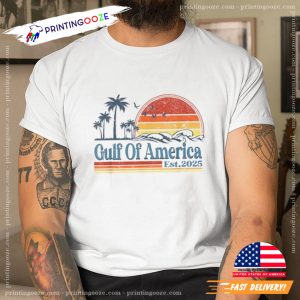 Gulf Of US America Est 2025 Retro Vintage Beach T Shirt 3