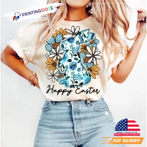 Happy Easter Bunny Floral Shirt 1