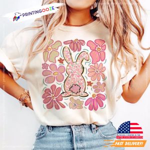 Happy Easter Floral Bunny Coquette Shirt 2