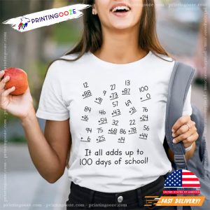 It All Adds Up To 100 Days Of School Teacher T Shirt 2