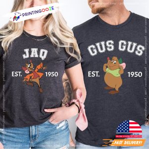 Jaq And Gus Gus Walt Disney Mice Couple T Shirt 1