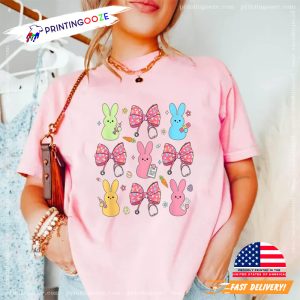 Nurse Bunnies Coquette Bow Happy Easter Shirt 1