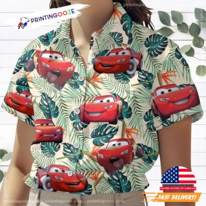 Retro Cars Movie Lightning Mc Queen Hawaiian Shirt 3