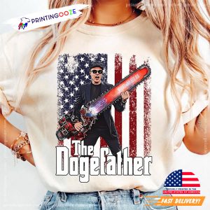 The Dogefather Funny Elon Musk With Chainsaw Shirt 1