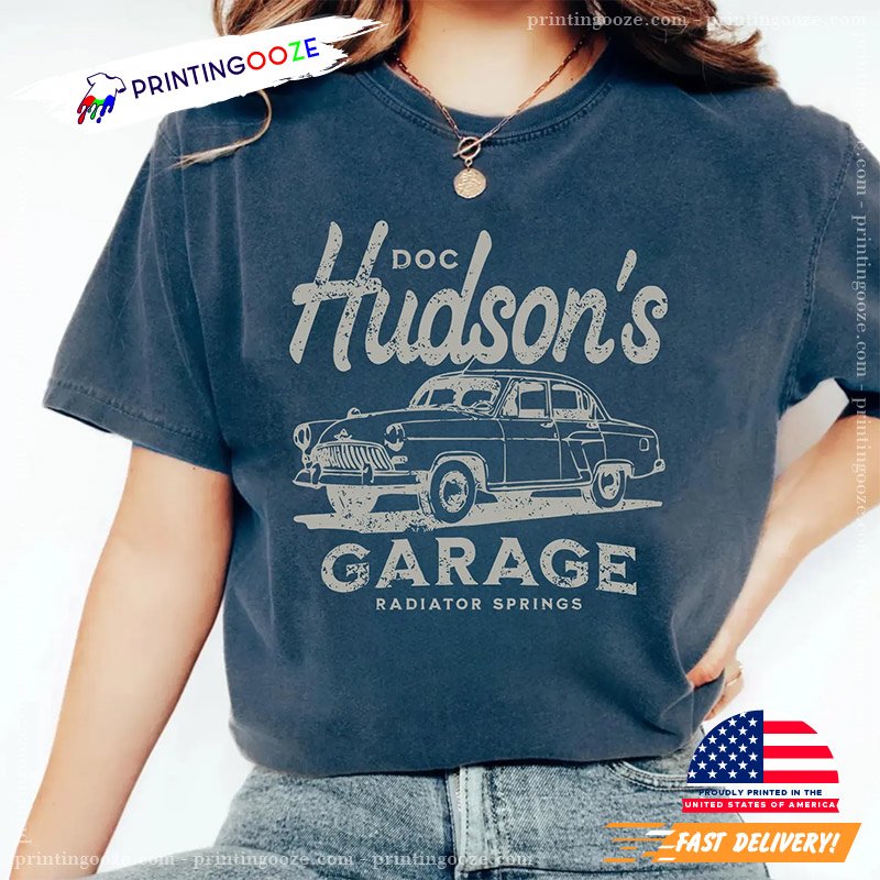 Vintage Doc Hudson's Garage Disney Comfort Colors Shirt Vintage Doc Hudson's Garage Disney Comfort Colors Shirt