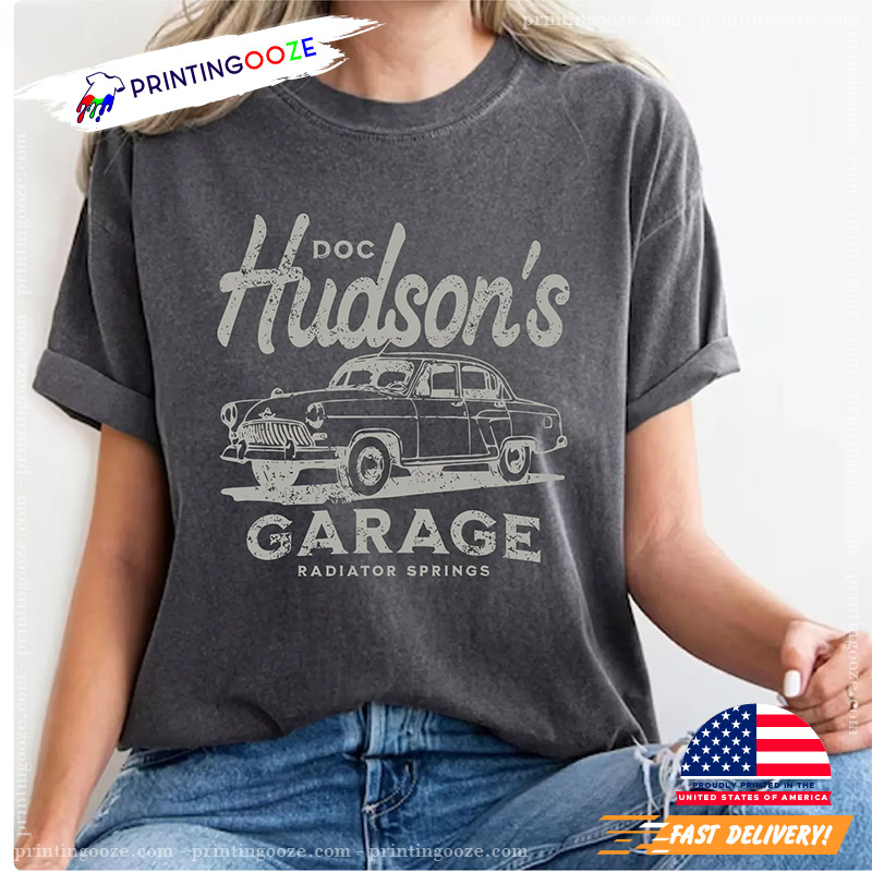 Vintage Doc Hudson's Garage Disney Comfort Colors Shirt Vintage Doc Hudson's Garage Disney Comfort Colors Shirt